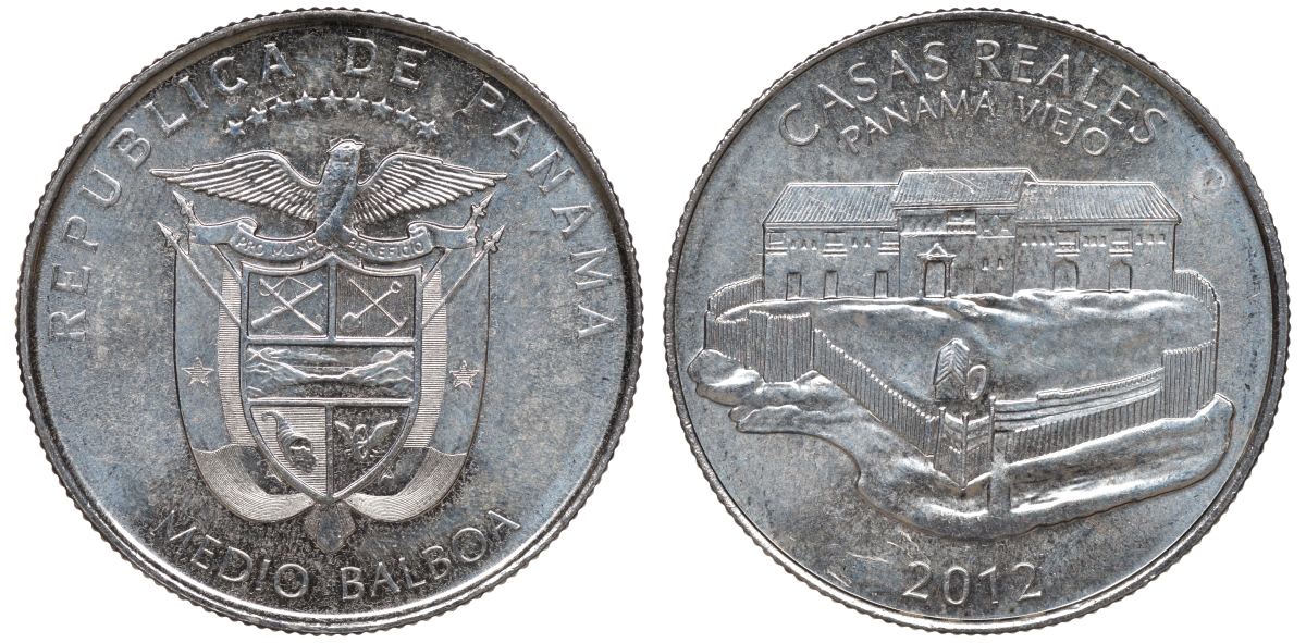 Панама 1/2 бальбоа 2012 Панама-Вьехо - Королевский дом KM 143 медь плакированная медно-никелем UNC 4607-346