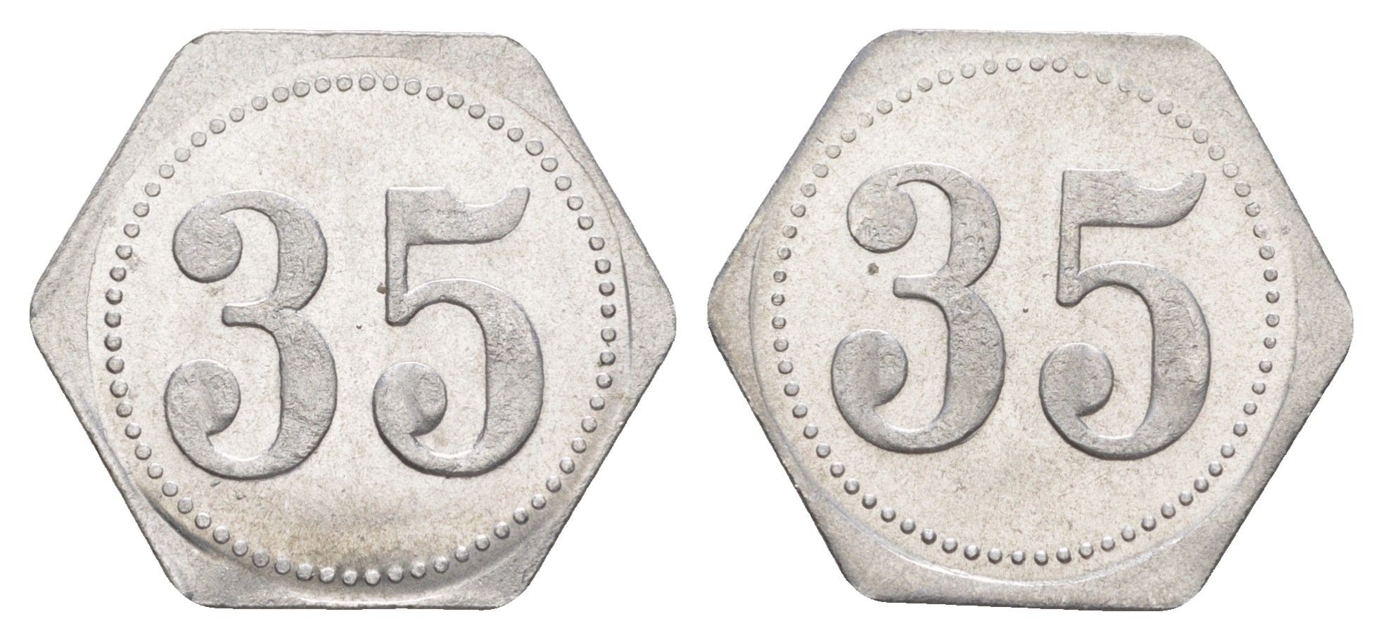 Германия жетон в 35 пфеннигов для приобретения "стакана пива" ND размер 21,5x21,5 мм, вес 0,97 гр алюминий UNC 4638-923