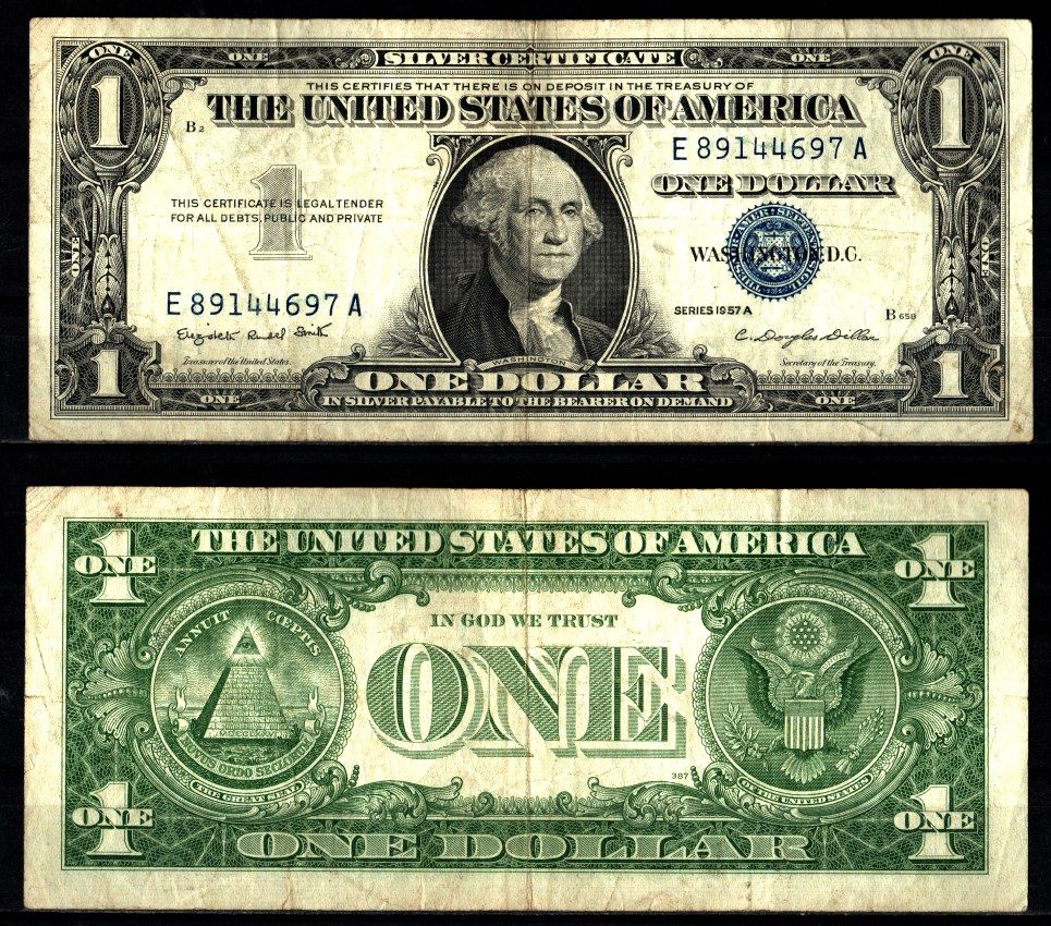 США 1 доллар 1957 Серия A, Джордж Вашингтон Pick 419 a бумага 2119-28-3-1