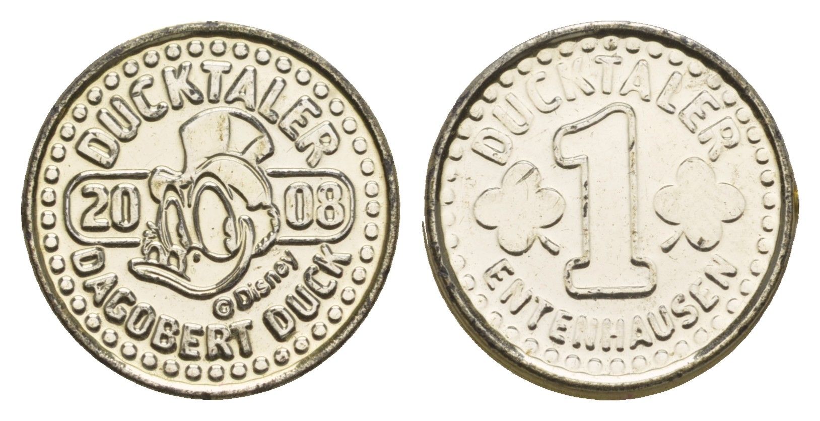 Европа игровой жетон в 1 дакталер 2008 Дисней, диаметр 19 мм, вес 0,5 гр алюминий aUNC 4655-656