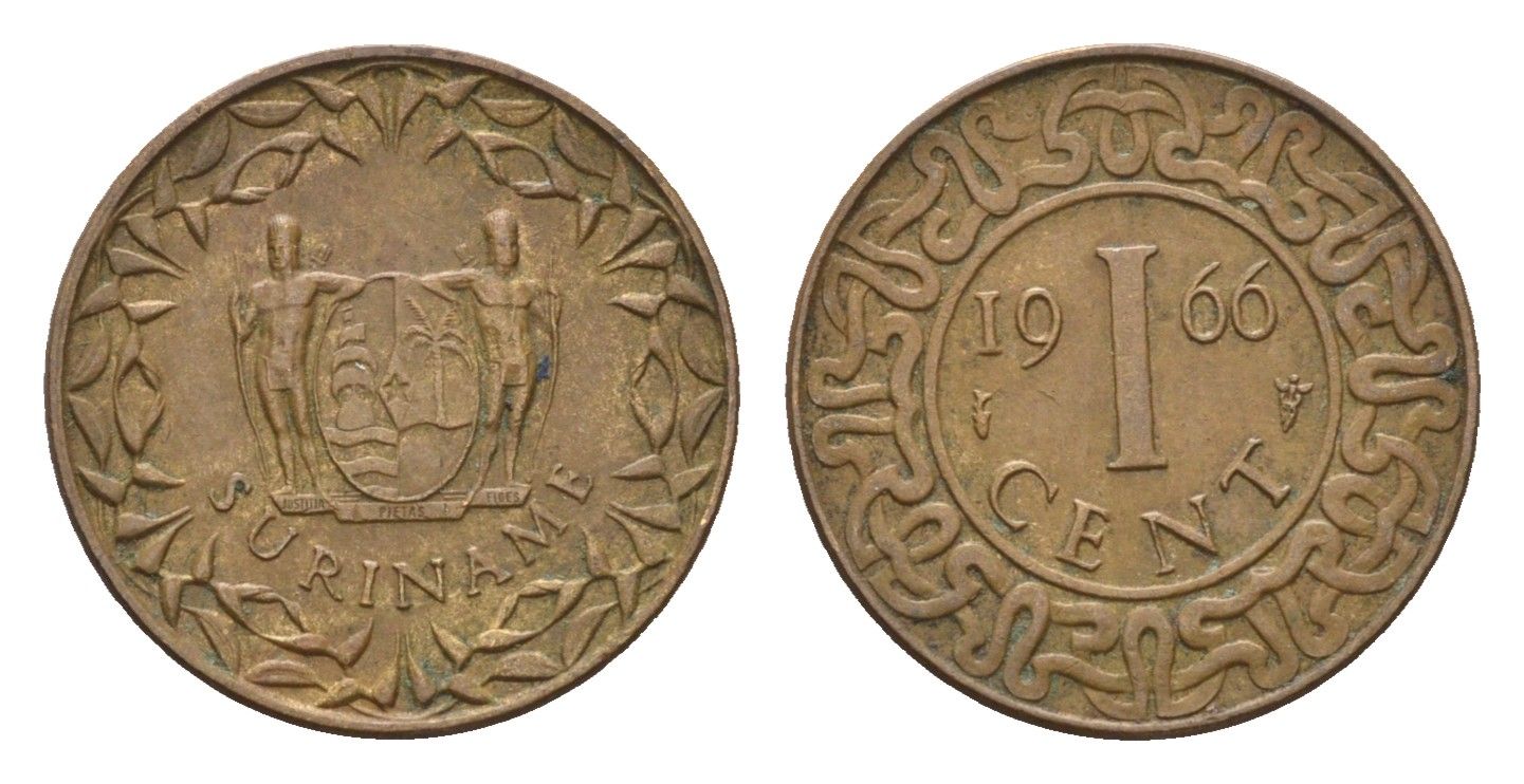 Суринам 1 цент 1966 KM 11 бронза 4697-742