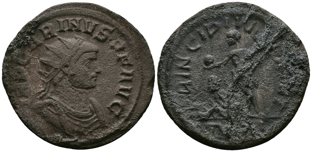 Римская Империя аврелианиан 283 - 285 Карин PRINCIPI IVVENTVT Тицин Very fine RIC 302 бронза 1073-6-97