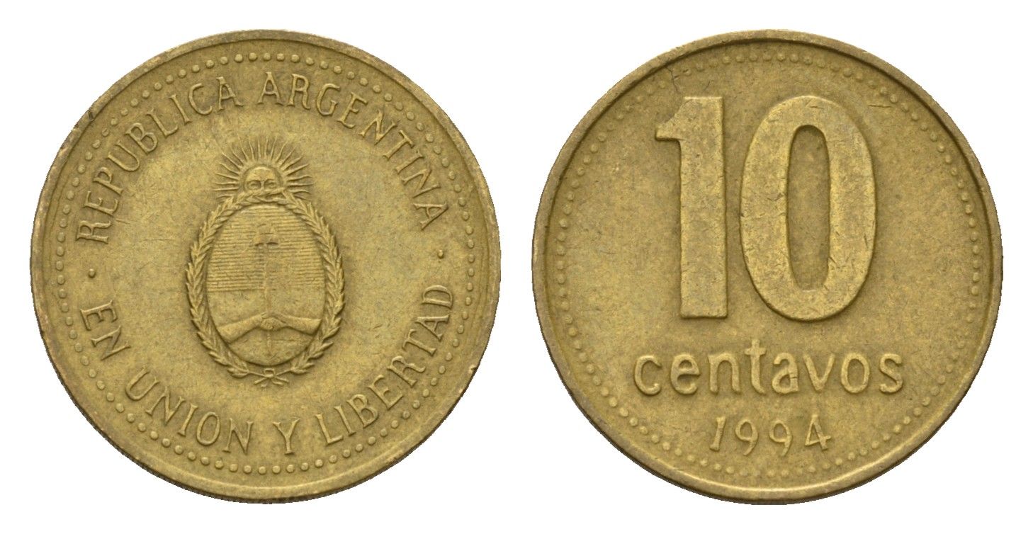 Аргентина 10 сентаво 1994 KM 107 алюминиевая бронза 4687-953