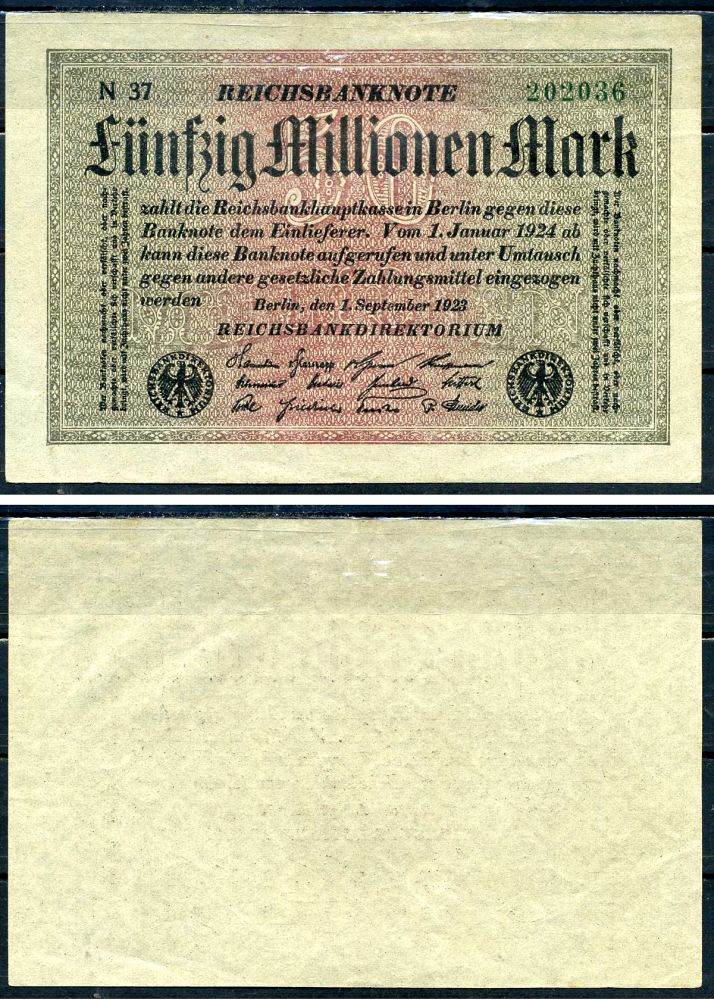 Германия 500000000 марок 1923 Pick 109a бумага aUNC 8518-51-3-2