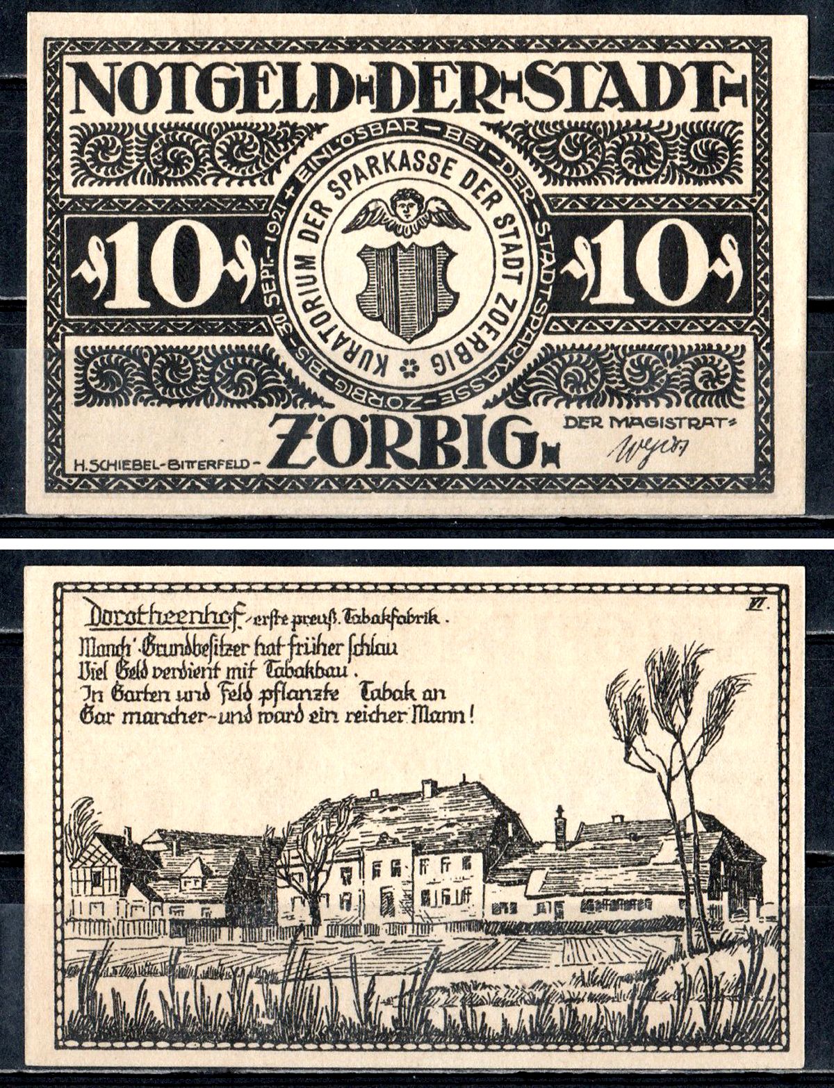 Цёрбиг (Пруссия, Саксония) 10 пфеннигов 1921 2193-43-1-1