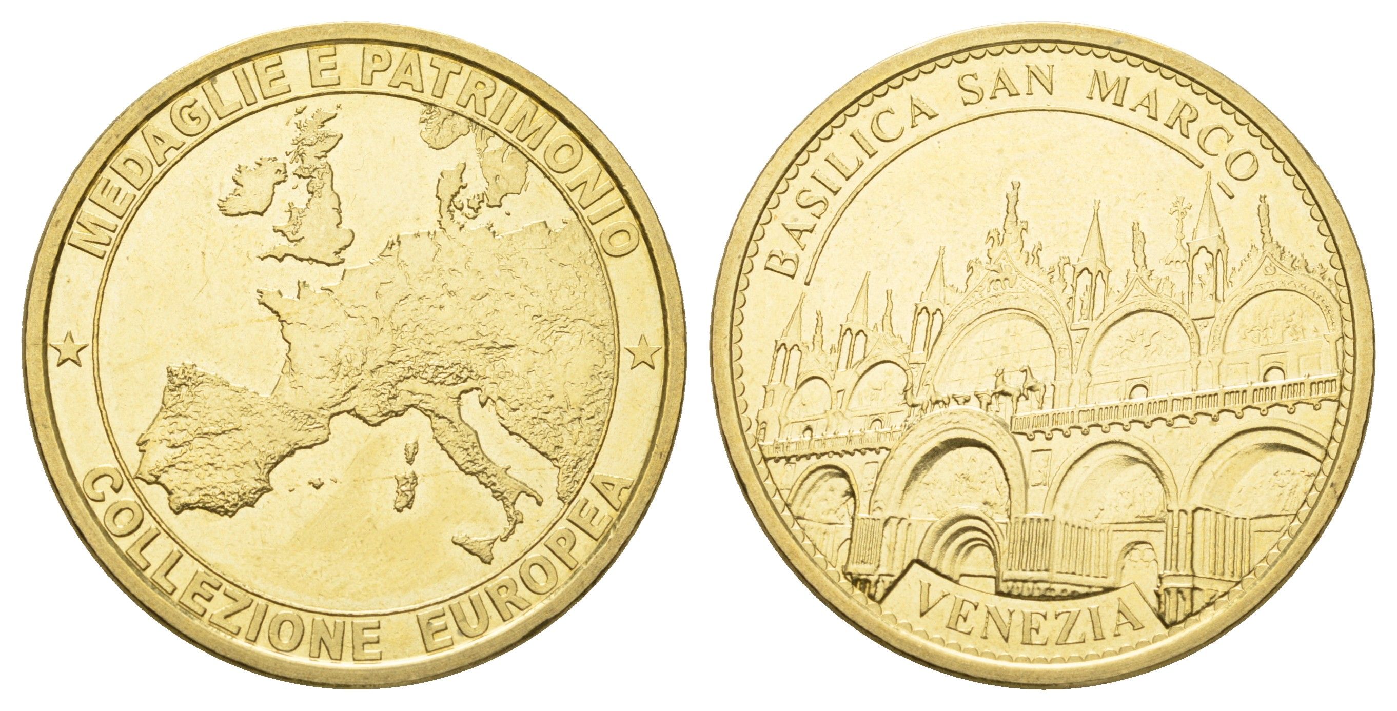 Италия медаль "Венеция - Базилика Сан-Марко 2010 диаметр 36 мм, вес 19,6 гр латунь 4667-1042