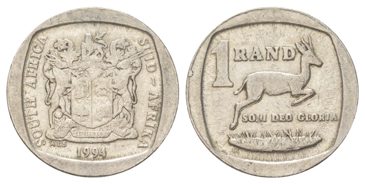 ЮАР 1 ранд 1994 KM 138 медь плакированная никелем 4627-313