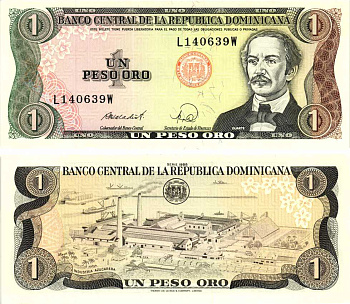Доминиканская Республика 1 песо 1988 Хуан Пабло Дуарте Pick 126 с бумага UNC (пресс) 8592-46-2-1
