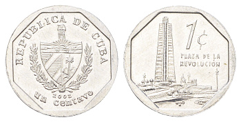 Куба 1 сентаво 2002 башня мемориала Хосе Марти KM 733 алюминий UNC 4697-1134