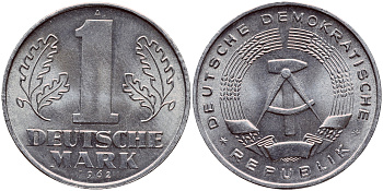 ГДР 1 МАРКА 1962 А KM 13 алюминий aUNC 1523-143