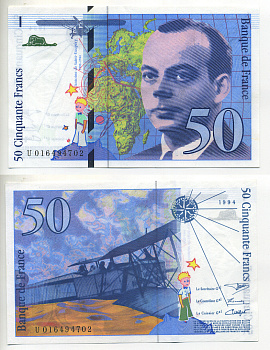 ФРАНЦИЯ 50 ФРАНКОВ 1994 Pick 157A бумага aUNC 3295-83-3