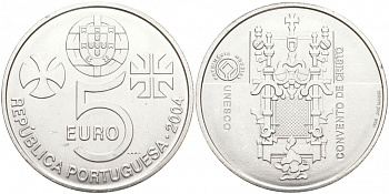 ПОРТУГАЛИЯ 5 ЕВРО 2004 НАСЛЕДИЕ ЮНЕСКО KM 754 серебро UNC 1521-1314
