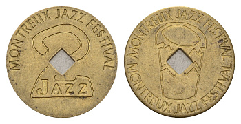 Швейцария жетон из Фестиваля джаза в Монтрё - 2 Джаза 1994 диаметр 22 мм, вес 3,9 гр латунь 4178-268