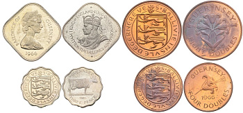 Гернси набор из 4 монет 1966 в оригинальной коробке KM PS6 (15, 16, 18, 19) PROOF 00-00