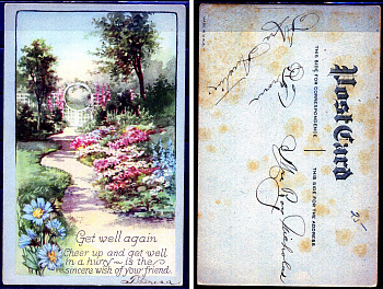 США post card - открытка пожелание выздоровления 2193-66