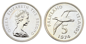Фолклендские острова (Фолкленды) 5 центов 1974 KM 4.1 медно-никель PROOF 4127-1411