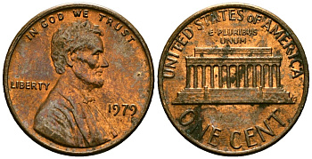 США 1 цент 1979 KM 201 медь цинк 4136-963