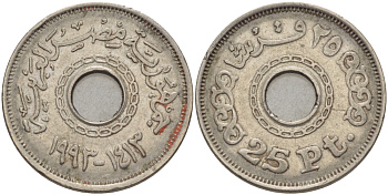 ЕГИПЕТ 25 ПИАСТРОВ 1993 ГОД 1413 KM 734 медно-никель 31-453