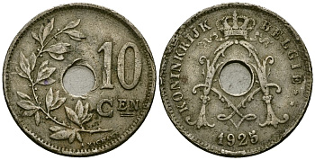 Бельгия 10 сантимов 1925 Belgie KM 86 медно-никель 4172-1257