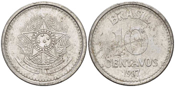БРАЗИЛИЯ 10 СЕНТАВО 1987 РЕФОРМА 1986-1989 KM 602 нержавеющая сталь 105-256