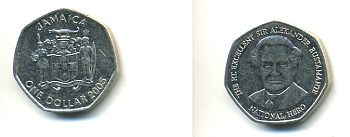 Ямайка 1 доллар 2006 Александр Бустаманте KM 164 никелированная сталь 3999-113