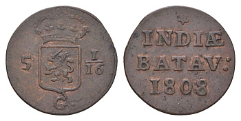 Нидерландская Восточная Индия, Голландия (Holland) 1 дуит 1808 KM 76 медь 4623-1137