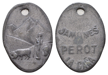 Румыния религиозный медальон размер 33x23 мм, вес 13,7 гр олово 210-224