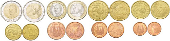 Испания евронабор из 8 монет 2001 1, 2, 5, 10, 20, 50 евроцентов, 1 и 2 евро KM 1040, 1041, 1042, 1043, 1044, 1045, 1046, 1047 N4-58