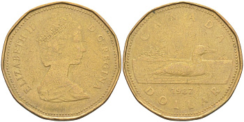 Канада 1 доллар 1987 Елизавета II (1952-2022), утка KM 157 никель плакированный алюминиевой бронзой 63-456