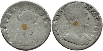 АНГЛИЯ 1 ФАРТИНГ 1687 ДЖЕЙМС II Spink 3421 олово слаб