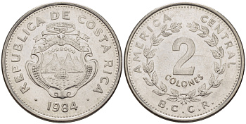 КОСТА-РИКА 2 КОЛОНА 1984 L KM 211.2 нержавеющая сталь 67-1024