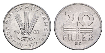 Венгрия 20 филлеров 1988 BP KM 573 алюминий 4658-639