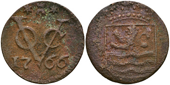 Нидерландская Ост-Индия 1 дуит 1766 KM 152.3 медь 4573-1145