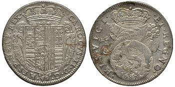 Неаполь и Сицилия тари (2 карлини) 1687 Карл II Испанский серебро 00-822-22