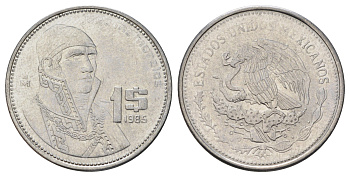 Мексика 1 песо 1985 KM 496 нержавеющая сталь UNC 4161-147