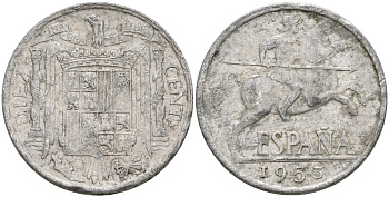 Испания 10 сентимо 1953 Франсиско Франко (1939 - 1975) KM 766 алюминий 4155-244