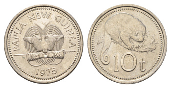 Папуа Новая Гвинея 10 тойя 1975 KM 4 медно-никель UNC 181-756
