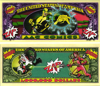 США 1000000 ДОЛЛАРОВ ND СУВЕНИРНАЯ БАНКНОТА, АМЕРИКАНСКИЕ КОМИКСЫ, СУПЕРГЕРОИ бумага UNC (ПРЕСС) 7198-40-4-2