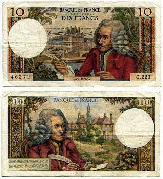 Франция 10 франков 1966 3 февраля 1966, signatures: Morant / Gargam / Tondu, Вальтер Pick 147b бумага 7215-9-1-1