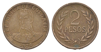 Колумбия 2 песо 1978 KM 263 бронза 4663-755