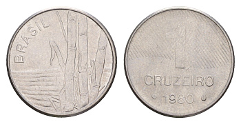 Бразилия 1 крузейро 1980 Сахарный тростник KM 590 нержавеющая сталь 4655-1122