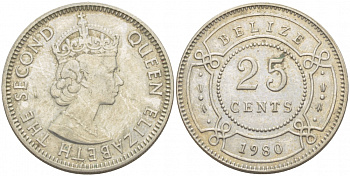 БЕЛИЗ 25 ЦЕНТОВ 1980 KM 36 медно-никель 3457-756