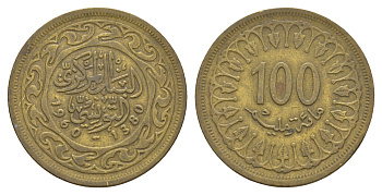 Тунис 100 миллимов 1960 AH 1380 KM 309 латунь 4656-812