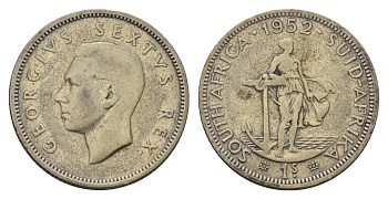 ЮАР 1 шиллинг 1952 Георг VI (1936-1952) KM 37.2 серебро 4681-1234