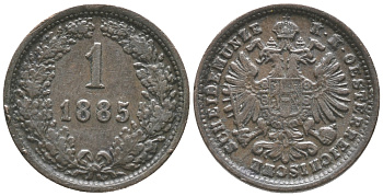 АВСТРИЯ 1 КРЕЙЦЕР 1885 БОЛЬШОЙ ОРЁЛ KM 2187 медь 100-938