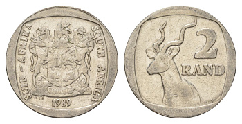 ЮАР 2 ранда 1989 KM 139 медь плакированная никелем 4626-947