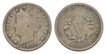 США 5 центов 1897 KM 112 медно-никель 4655-516