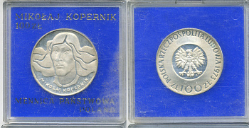 Польша 100 злотых 1973 MW, Николай Коперник, в оригинальной пластиковой упаковке KM 68, Parchimowicz 269 серебро PROOF 1069-2-23
