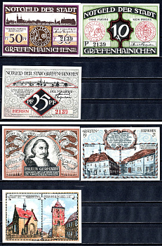 Грефенхайнихен (Пруссия, Саксония) набор из 3 нотгельдов 1921 7556-12-3-2