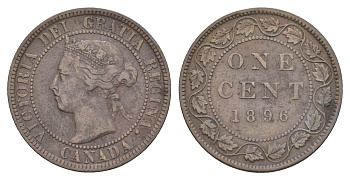Канада 1 цент 1896 Виктория (1837-1901) KM 7 бронза 4654-1221